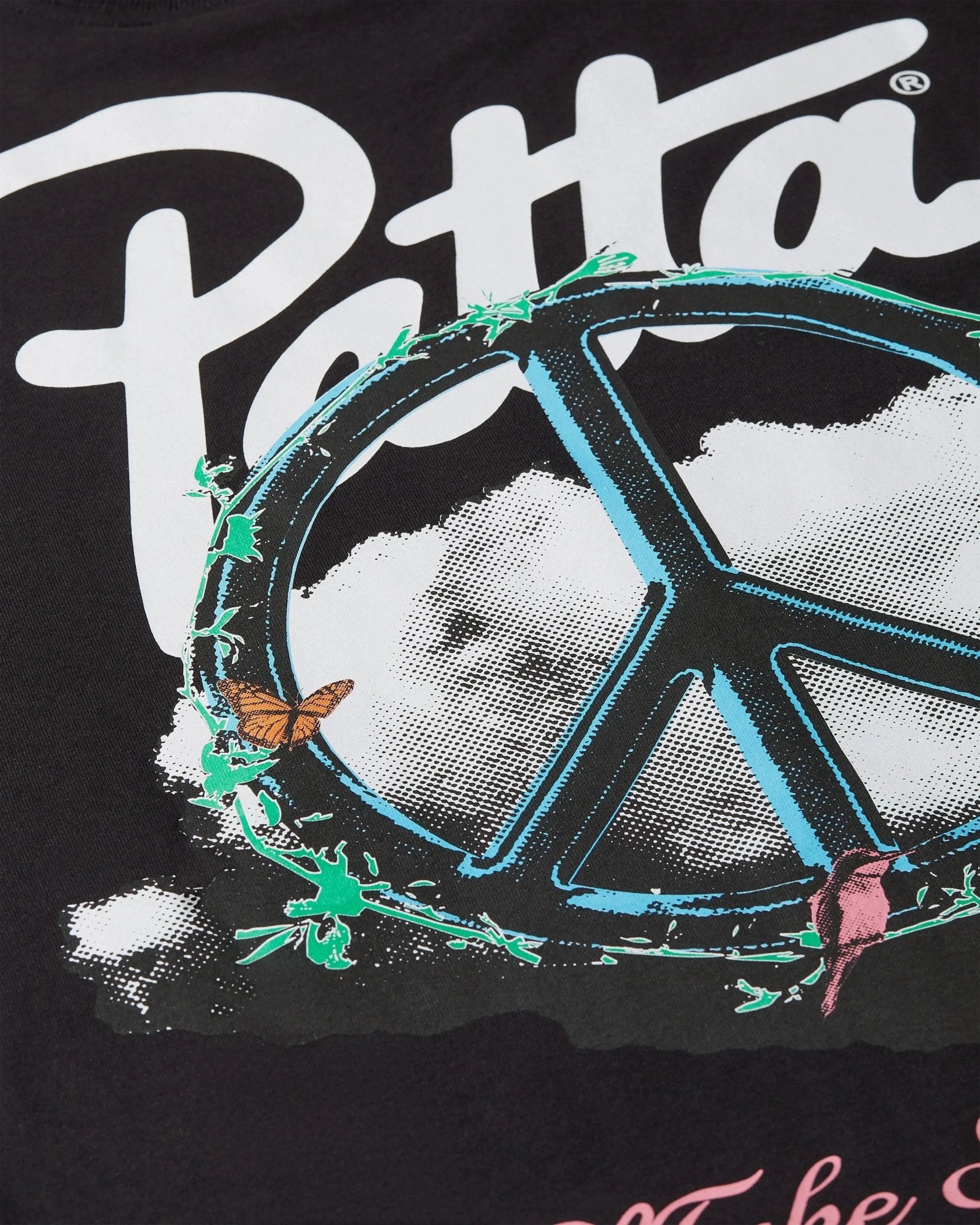 Patta Xerox Peace Boxy Hooded Sweater (Black) - Patta