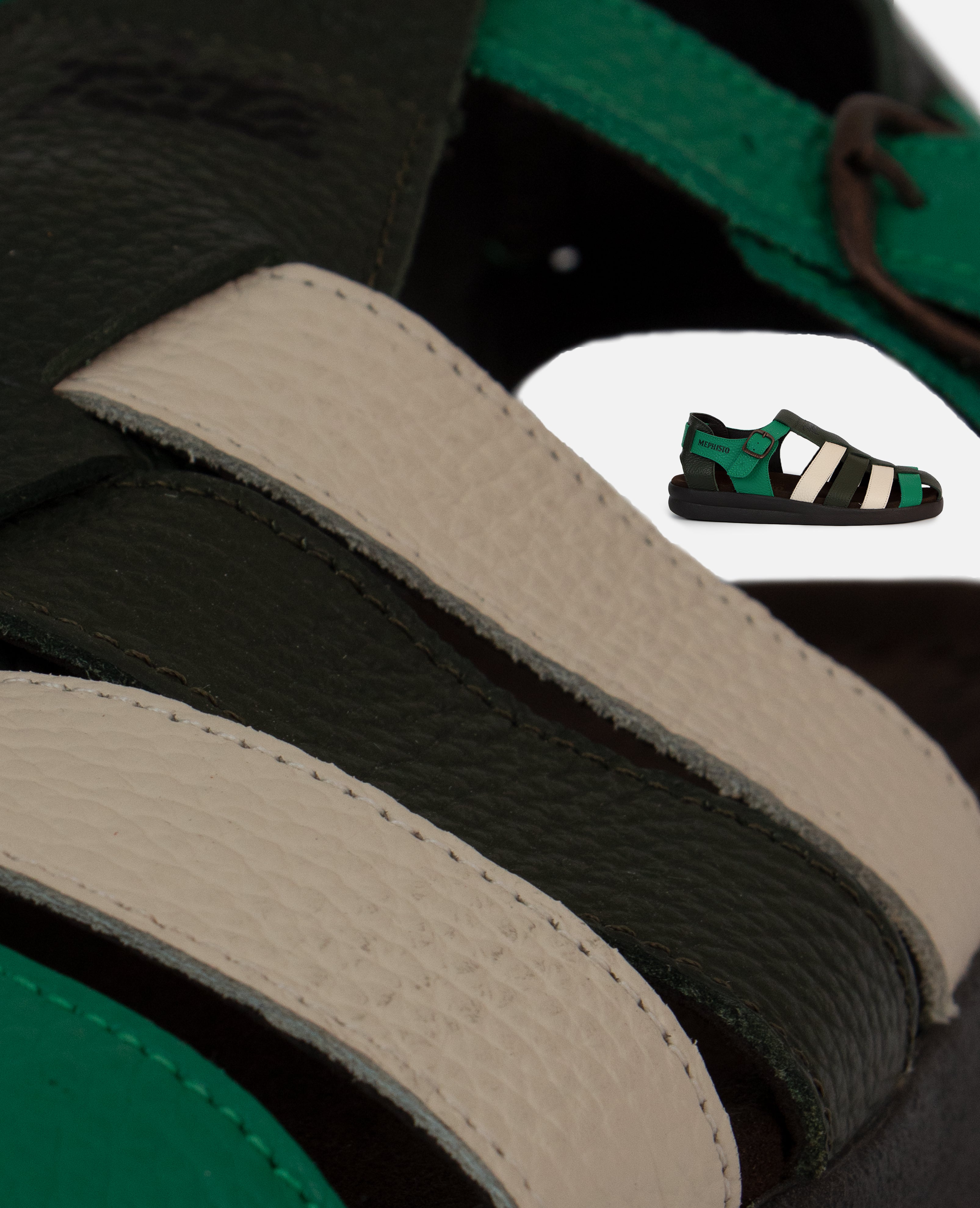 Patta x Mephisto Sam Sandals Green