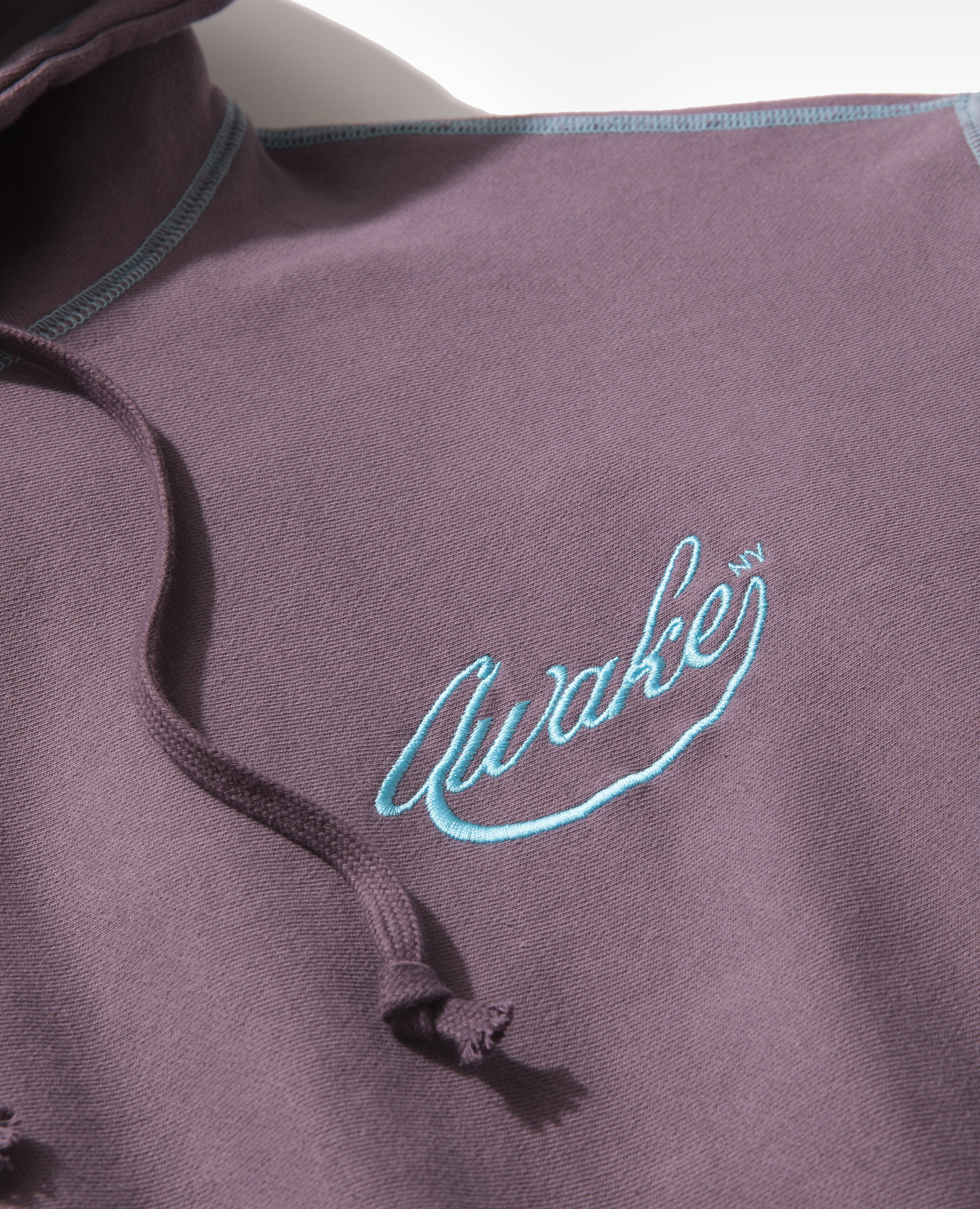 Awake NY Contrast Stitch Script Logo Hoodie (Aubergine) – Patta