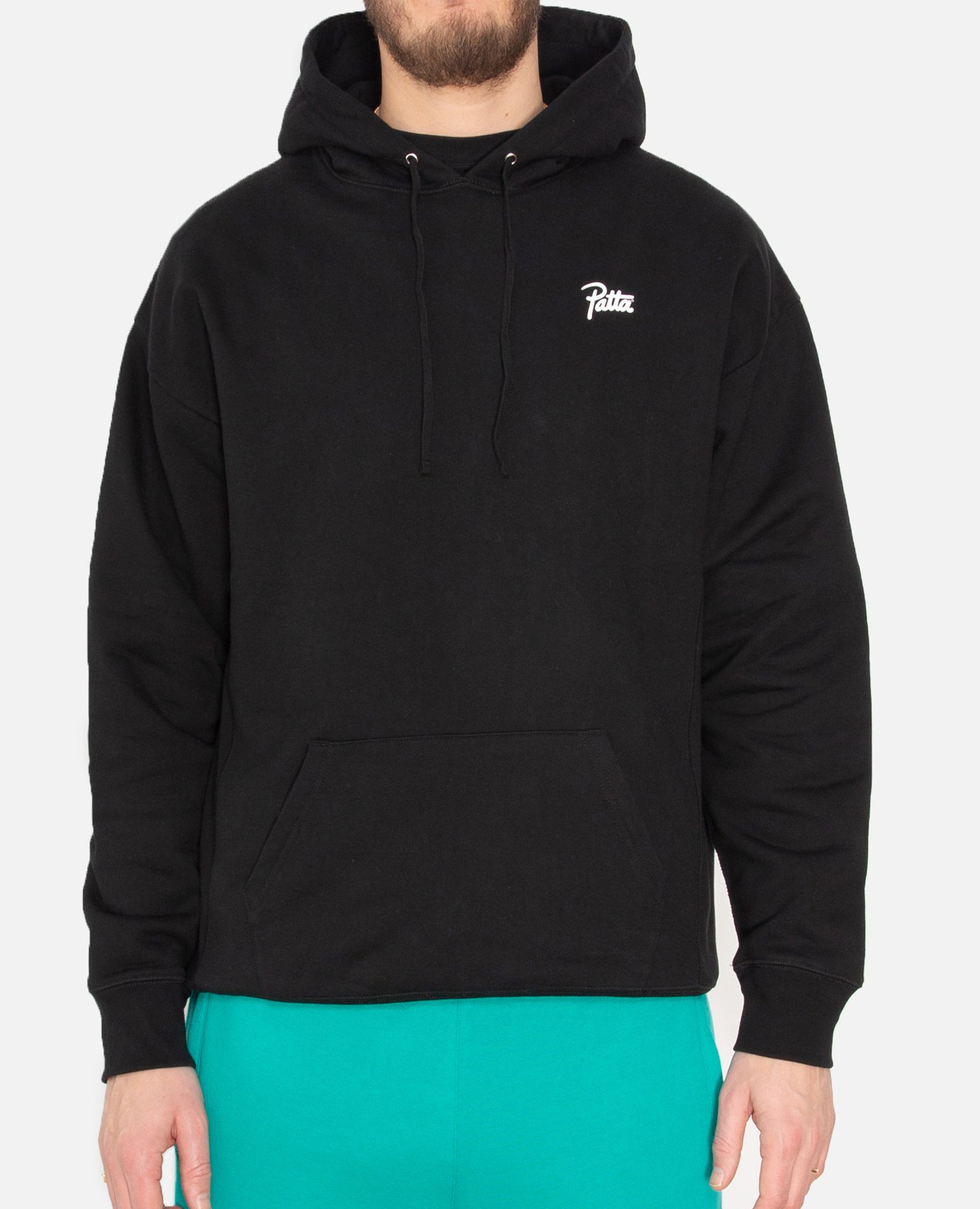 Black patta hoodie new arrivals